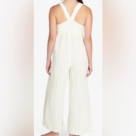 Robin Piccone Textured Cream Cotton Jo Sleeveless Jumpsuit. Size Large NWT - Picture 14 of 14